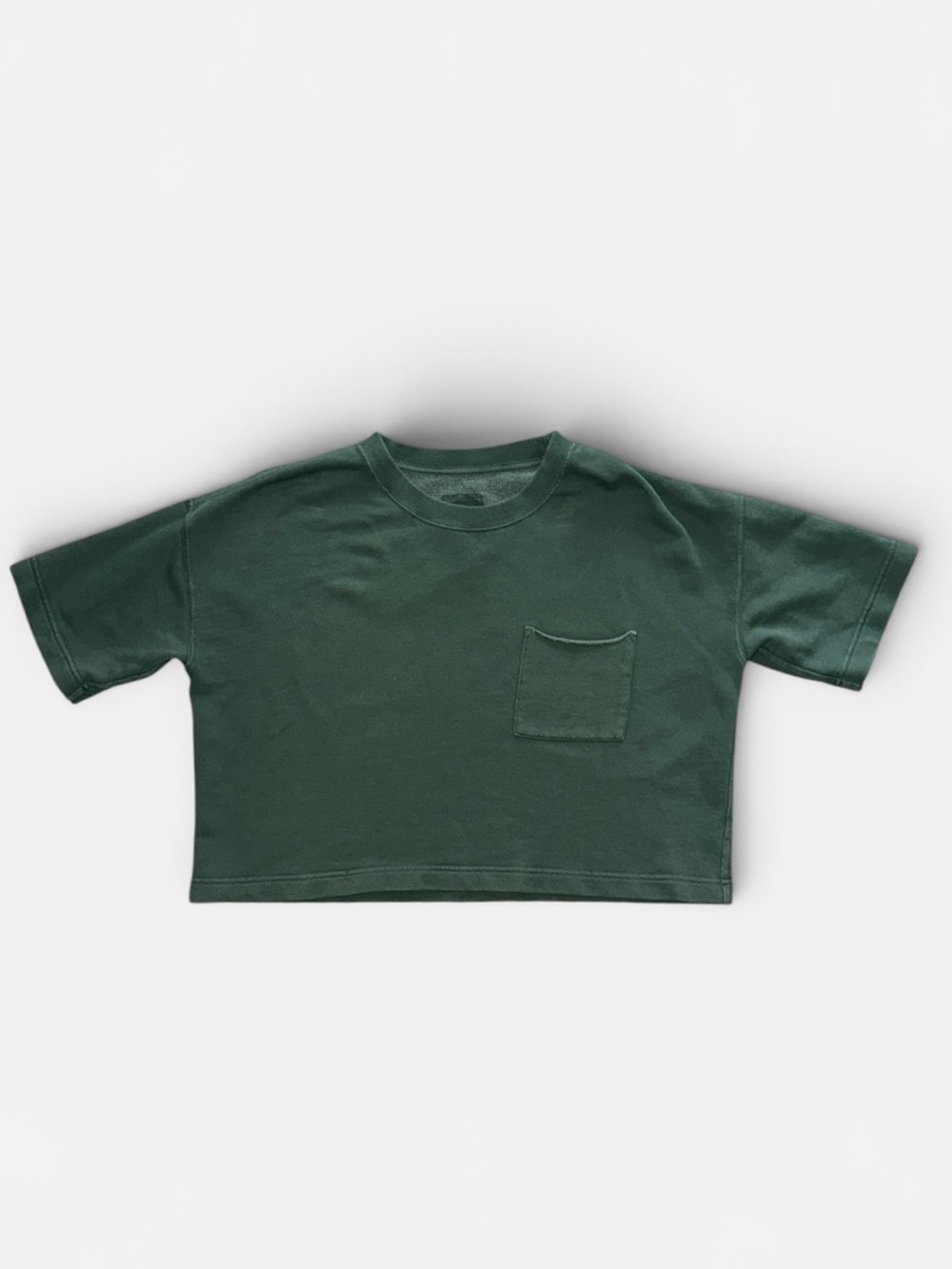 Aerie Hunter Green Short Sleeve Pocket French Terry Oversized Boxy Tee - Small